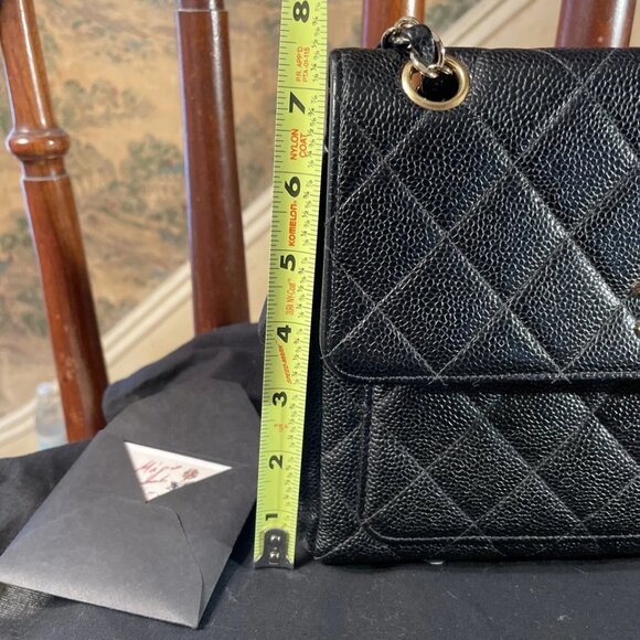 Chanel Shoulder Bag Double flap Black Caviar Leather new - Picture 10 of 16